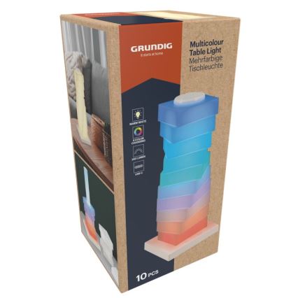 Grundig - Lampe de table tactile RGB à LED, 4W/5V