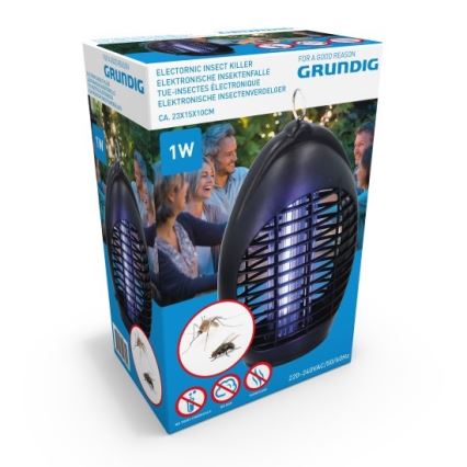 Grundig - Lampe d'extérieur LED UV avec piège à insecte LED/1W/230V