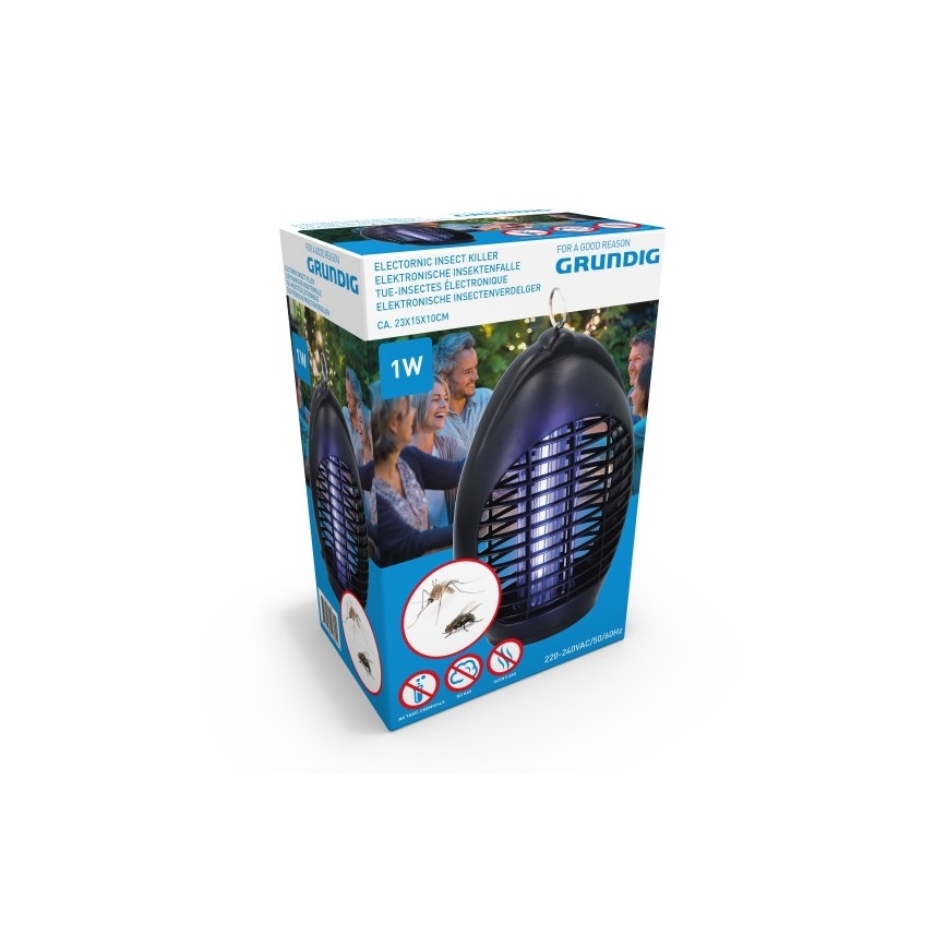 Grundig - Lampe d'extérieur LED UV avec piège à insecte LED/1W/230V