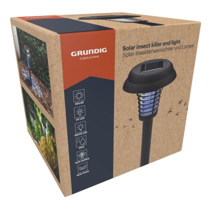 Grundig - Lampe solaire LED et piège à insectes UV LED/1xAA 600 mAh IPX4