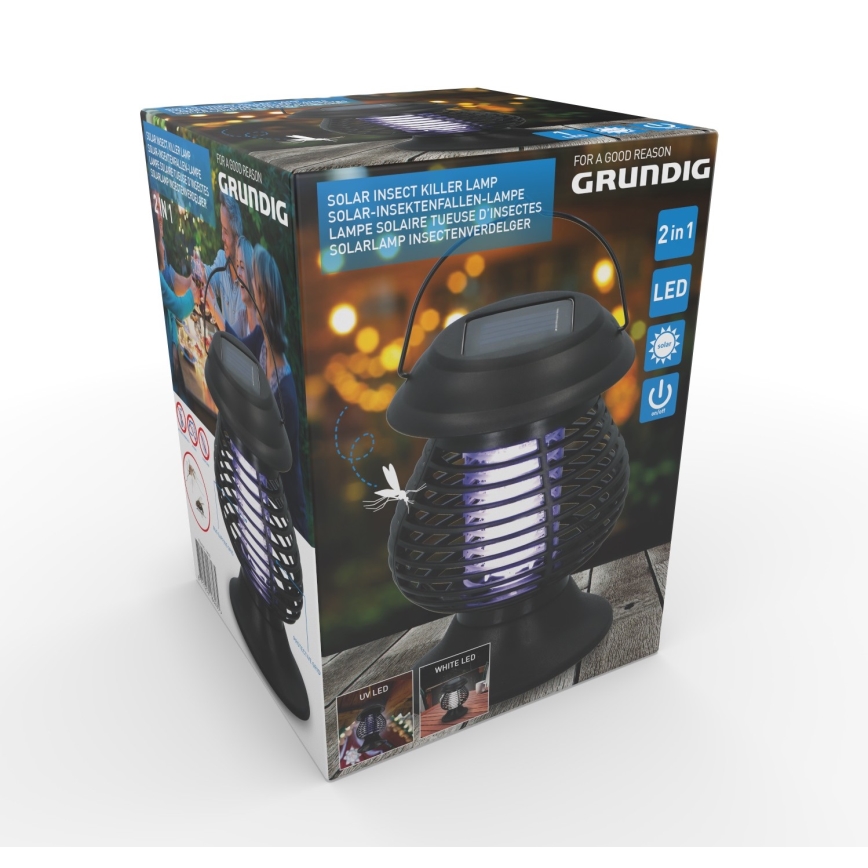 Grundig - Lampe solaire LED UV avec piège à insecte LED/1W/1,2V IPX4