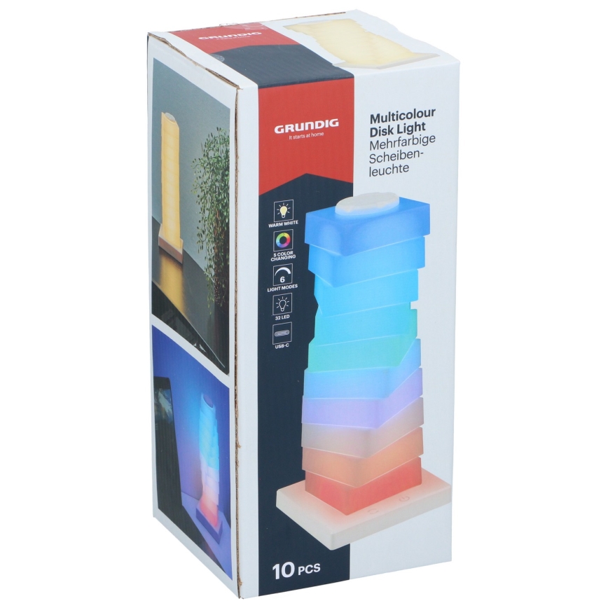 Grundig - LED RGB Lampe de bureau tactile LED/4,5W/5V