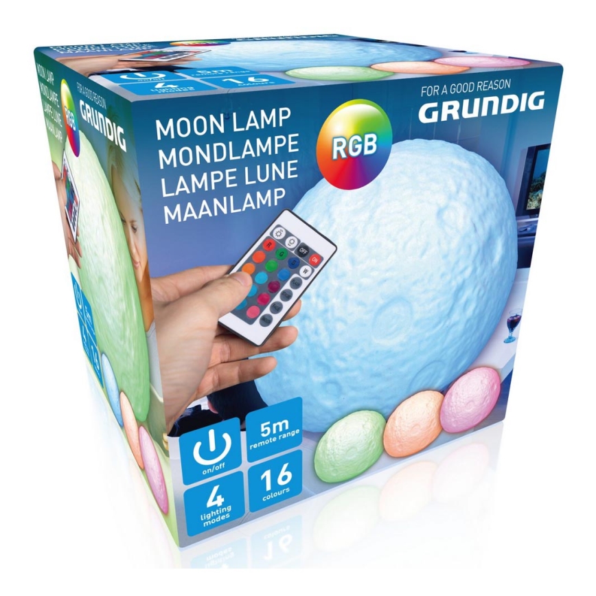 Grundig - Sphère décorative RVB 1xLED/3xAAA d. 11 cm + télécommande