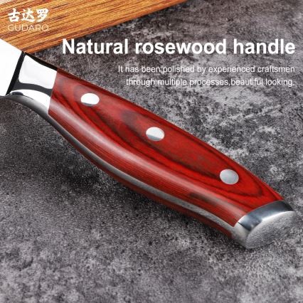 Gudaro - Couteau à désosser KENSHO en acier damassé 6, 67 couches, longueur 15 cm