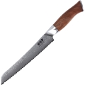Gudaro - Couteau à pain de cuisine en acier damassé TAKUMI 8