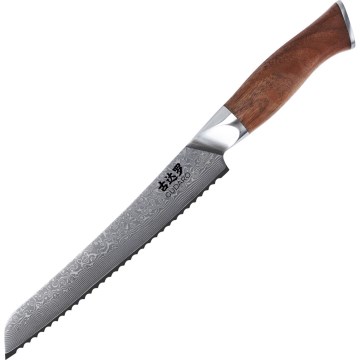 Gudaro - Couteau à pain de cuisine en acier damassé TAKUMI 8