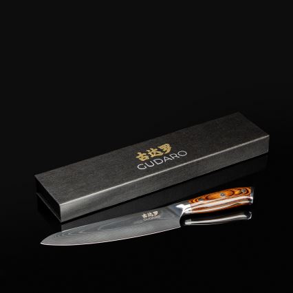 Gudaro - Couteau de chef 20 cm en acier damassé