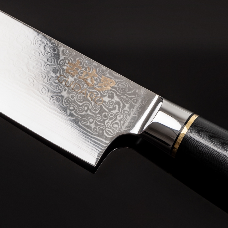 Gudaro - Couteau de chef professionnel AKIRO 8, en acier damassé à 67 couches, longueur 20 cm, noir