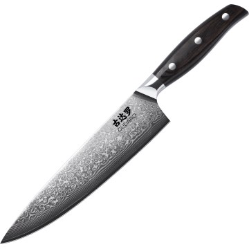 Gudaro - Couteau de chef en acier damassé SHIRO 8