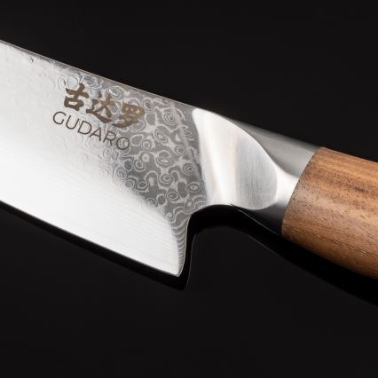 Gudaro - Couteau de chef damassé TAKUMI 8, 67 couches d'acier, longueur 20 cm, manche en noyer