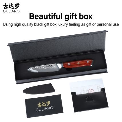 Gudaro - Couteau de cuisine damassé MIYABI 3,5, 67 couches d'acier, longueur 9,5 cm