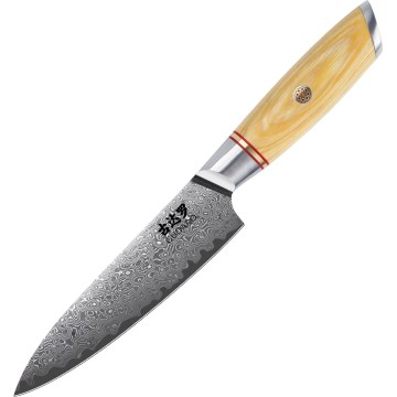 Gudaro - Couteau de cuisine en acier damassé HIKARI 5