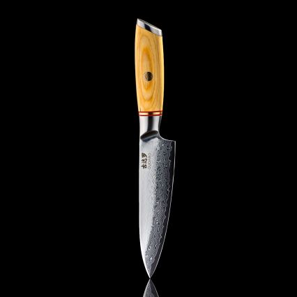Gudaro - Couteau de cuisine polyvalent HIKARI 5, en acier damassé à 67 couches, longueur 12,5 cm