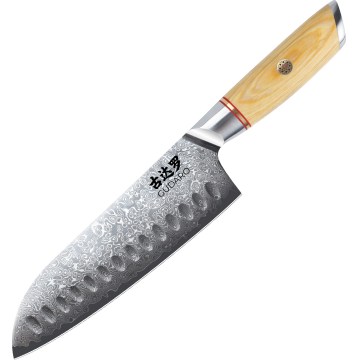 Gudaro - Couteau de cuisine Santoku damassé HIKARI 7