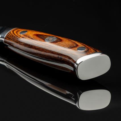 Gudaro - Couteau de cuisine Santoku FENG en acier damassé 7,5, 67 couches d'acier, longueur 18 cm