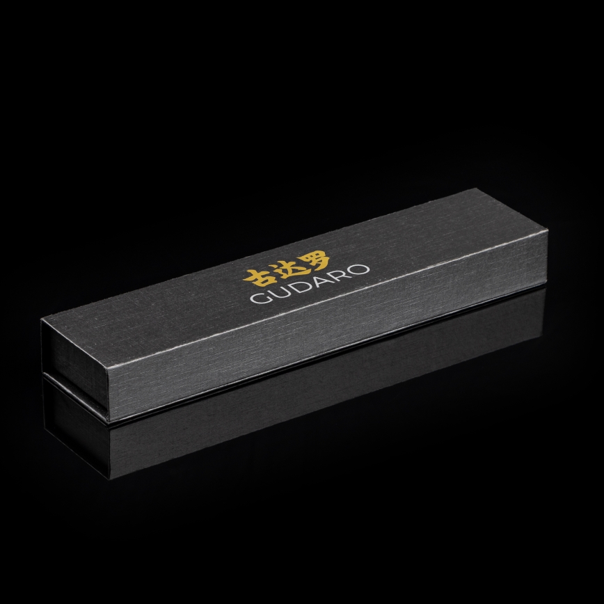 Gudaro - Couteau de cuisine universel en acier damassé AKIRO 5, 67 couches d'acier, longueur 12,5 cm, noir