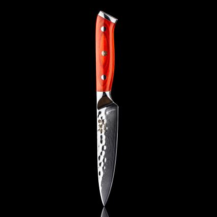 Gudaro - Couteau de cuisine polyvalent en acier damassé MIYABI 5, 67 couches d'acier, longueur 12,5 cm