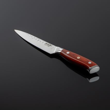 Gudaro - Couteau de cuisine polyvalent en acier damassé MIYABI 5, 67 couches d'acier, longueur 12,5 cm