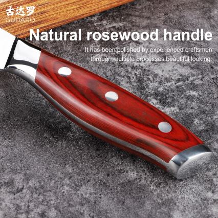 Gudaro - Couteau universel de cuisine KENSHO 5, en acier damassé à 67 couches, longueur 12,5 cm