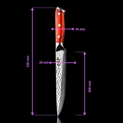 Gudaro - Ensemble de 5 couteaux de cuisine damassés MIYABI + support magnétique