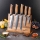 Gudaro - Ensemble de 5 couteaux de cuisine en acier damassé TAKUMI + support magnétique