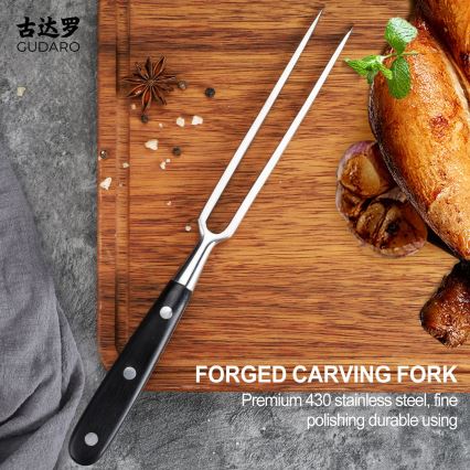 Gudaro - Fourchette de cuisine MIYABI noire/bois Pakka