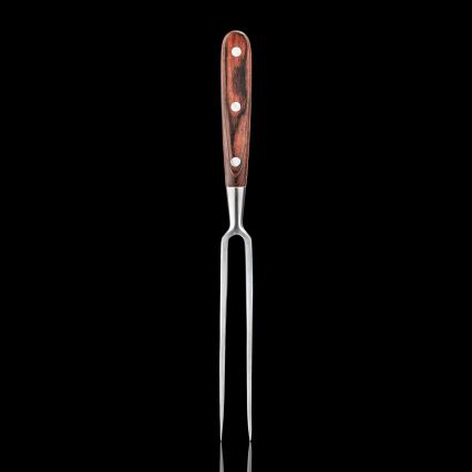 Gudaro - Fourchette de cuisine MIYABI rouge, manche en pakka