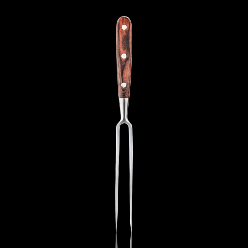 Gudaro - Fourchette de cuisine MIYABI rouge, manche en pakka
