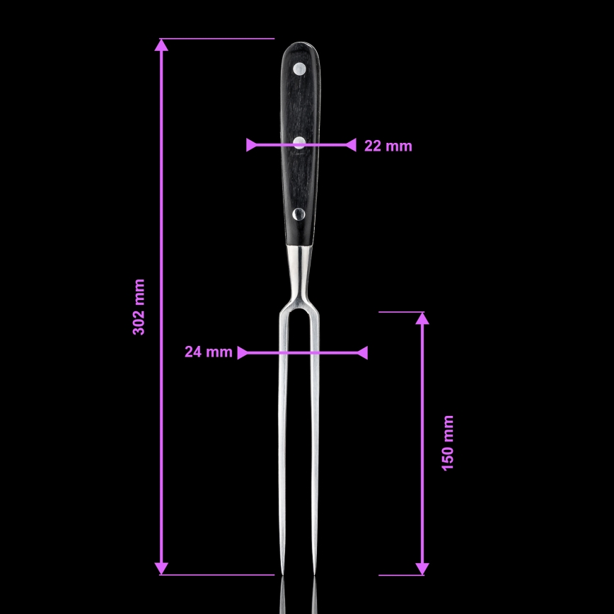 Gudaro - Fourchette de cuisine SHIRO noire/pakka