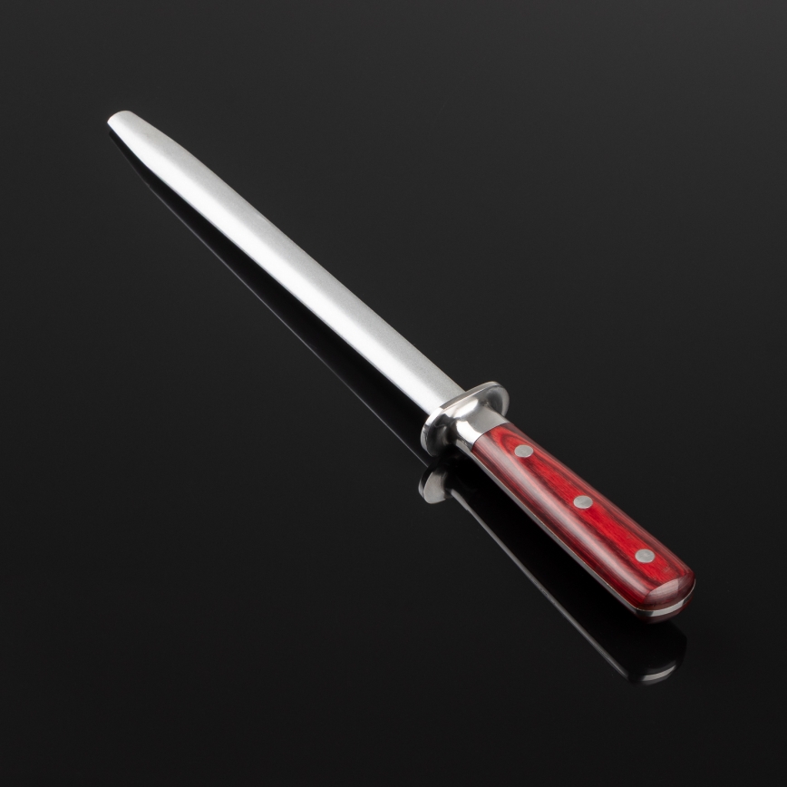 Gudaro - Fusil d'affûtage MIYABI, manche rouge en pakkawood