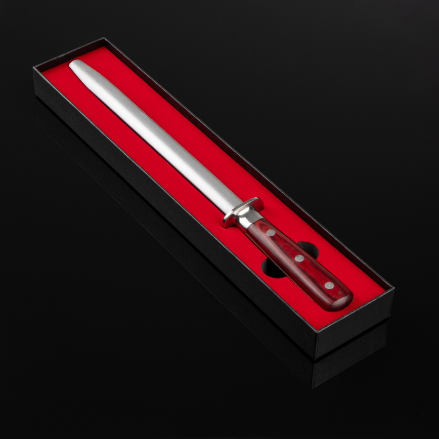 Gudaro - Fusil d'affûtage MIYABI, manche rouge en pakkawood