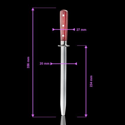Gudaro - Fusil d'affûtage MIYABI, manche rouge en pakkawood
