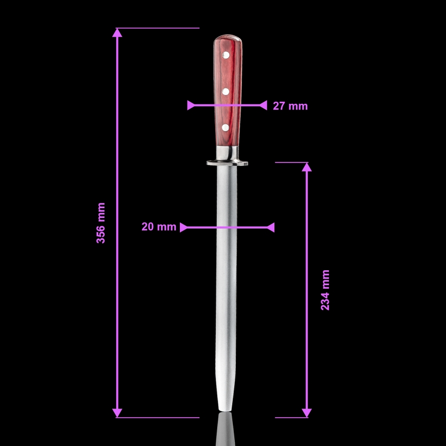 Gudaro - Fusil d'affûtage MIYABI, manche rouge en pakkawood
