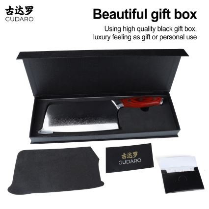 Gudaro - Hachoir de cuisine KENSHO en acier damassé 6,5, 67 couches, longueur 16,2 cm