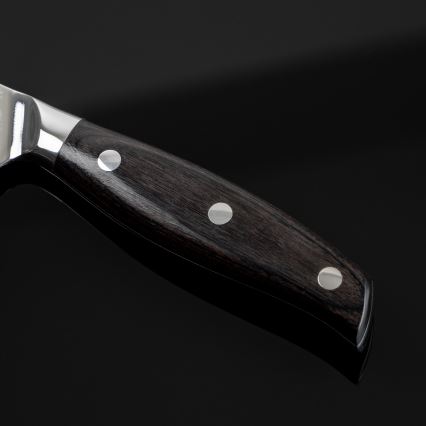 Gudaro - Ensemble de 5 couteaux de cuisine en acier damassé SHIRO + support pour couteaux et ciseaux à volaille