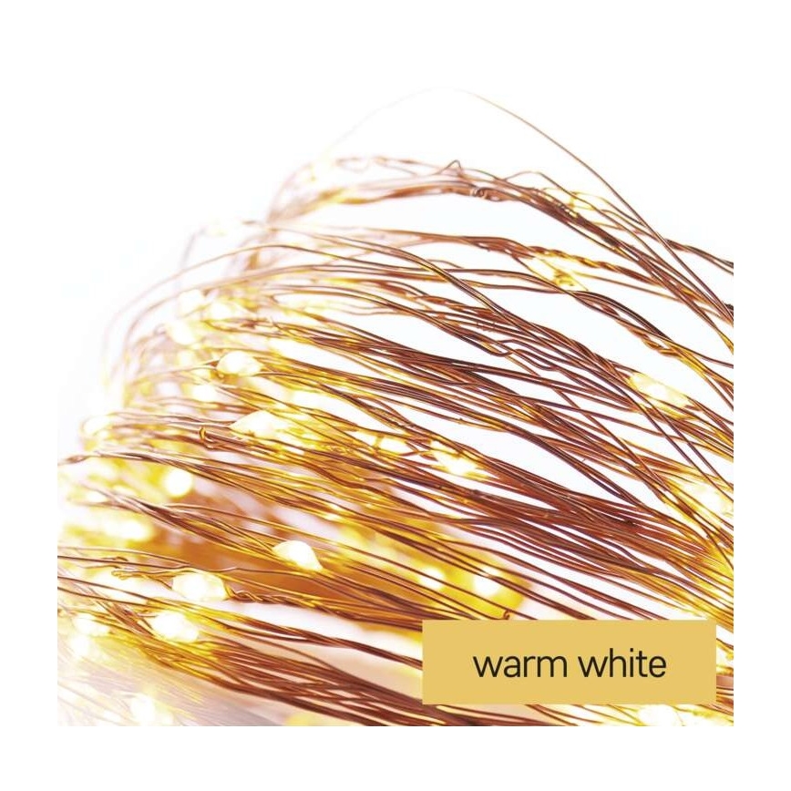 Guirlande 20 LED, 2,4 m, blanc chaud