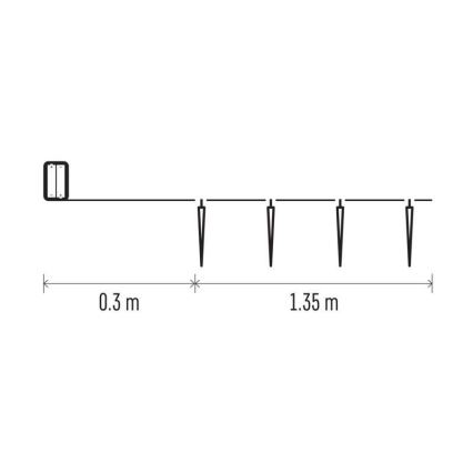Guirlande de Noël 10xLED/2xAA 1,65m