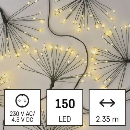 Guirlande de noël 150xLED/5,35m blanc chaud