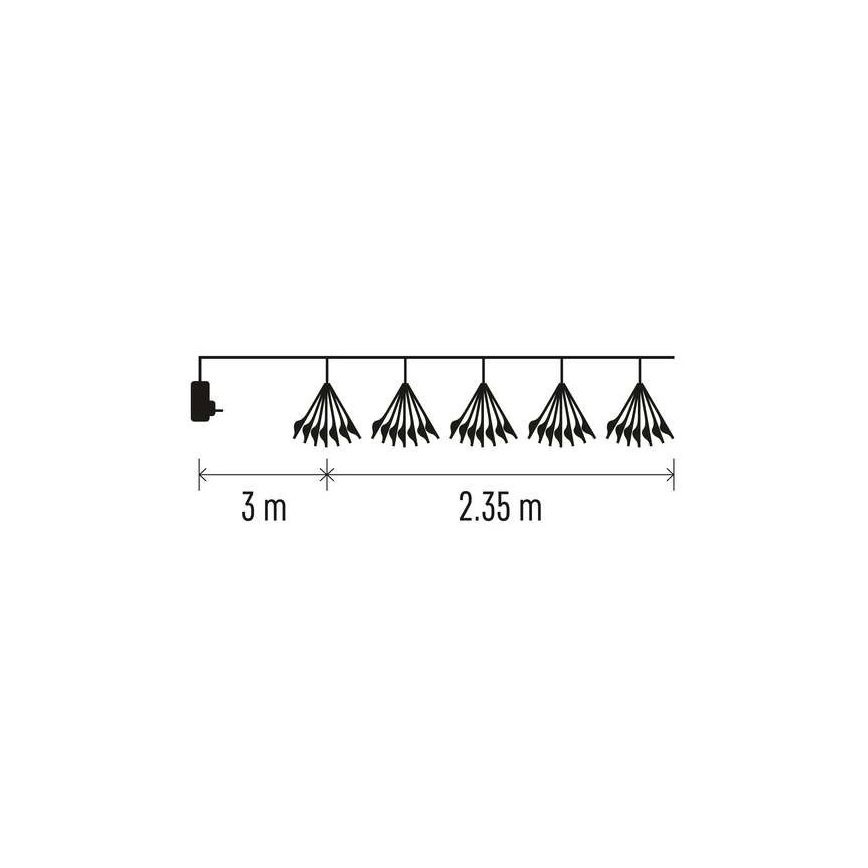 Guirlande de noël 150xLED/5,35m blanc chaud