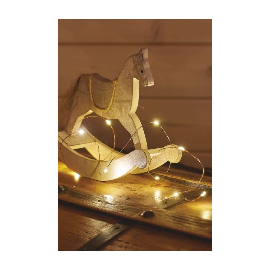 Guirlande de noël 20xLED/2,4m blanc chaud