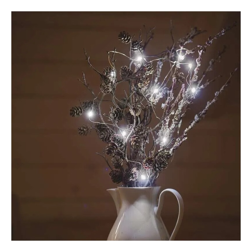 Guirlande de Noël 20xLED/2xAA 2,4m blanc froid