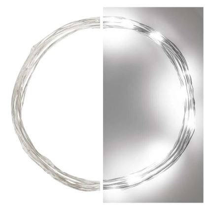 Guirlande de Noël 20xLED/2xAA 2,4m blanc froid