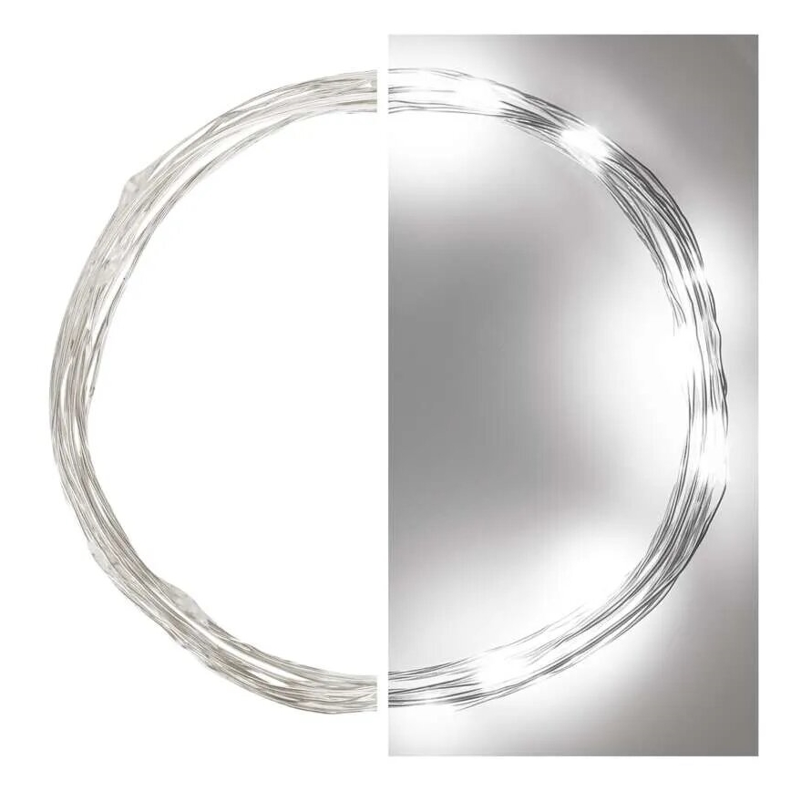 Guirlande de Noël 20xLED/2xAA 2,4m blanc froid