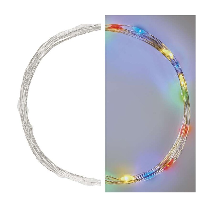 Guirlande de Noël 20xLED/2xAA 2,4m multicolore