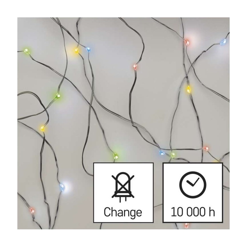 Guirlande de Noël 20xLED/2xAA 2,4m multicolore