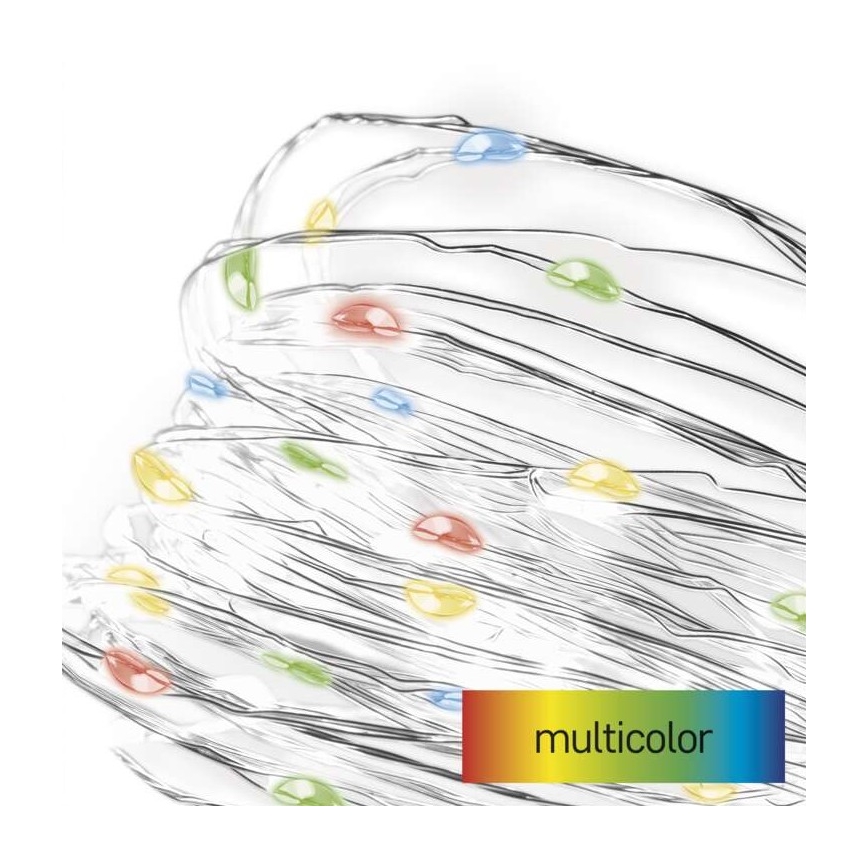Guirlande de Noël 20xLED/2xAA 2,4m multicolore