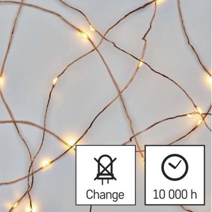 Guirlande de noël 40xLED/9m IP44 blanc chaud