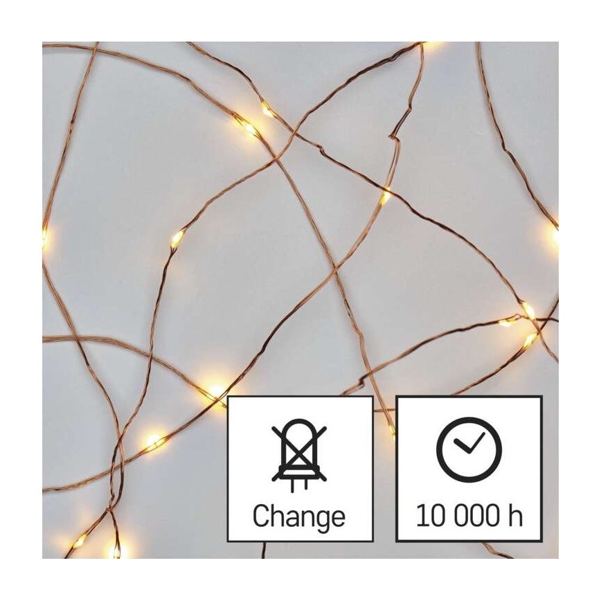 Guirlande de noël 40xLED/9m IP44 blanc chaud