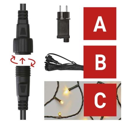 Guirlande de noël d'extérieur 100xLED/15m IP44 blanc chaud