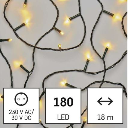 Guirlande de noël d'extérieur 180xLED/8 modes 23m IP44 blanc chaud